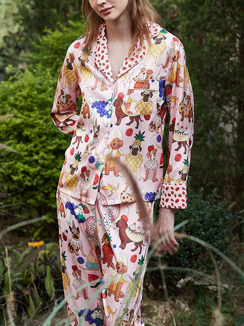 Roze desserthond pyjamaset