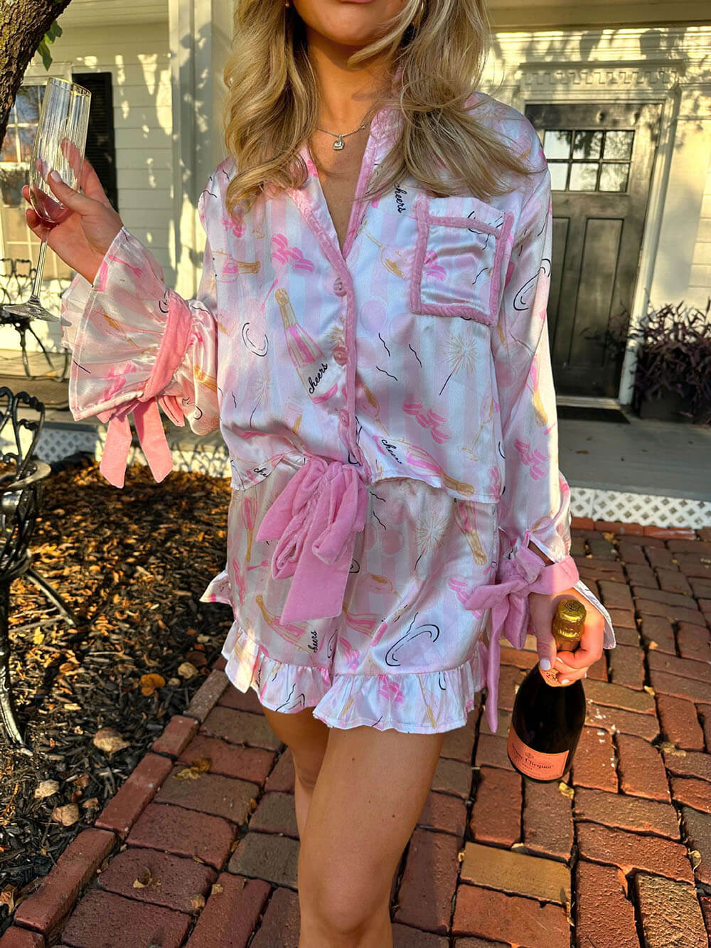 Loungewear pyjamaset met print