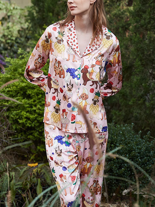 Roze desserthond pyjamaset