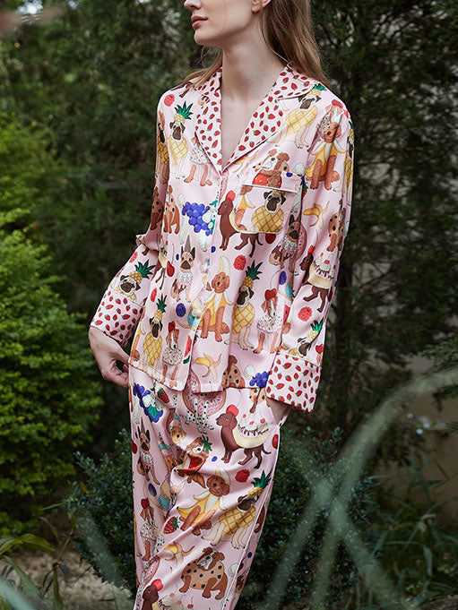 Roze desserthond pyjamaset