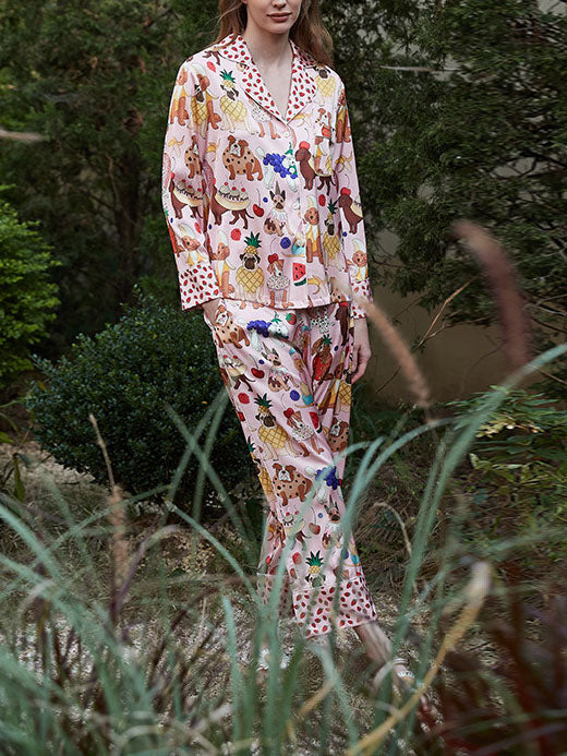 Roze desserthond pyjamaset