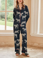 Blauwe zebraprint pyjamaset