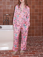 Roze Meubelprint Pyjama Set