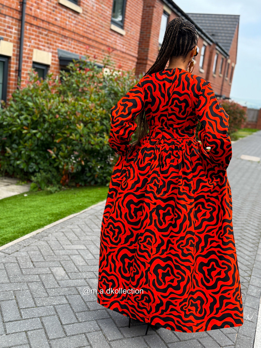 Lucia Ankara Maxi Dress | Orange African Print
