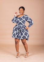 Stella Ankara Midi Dress | Black and White African Print