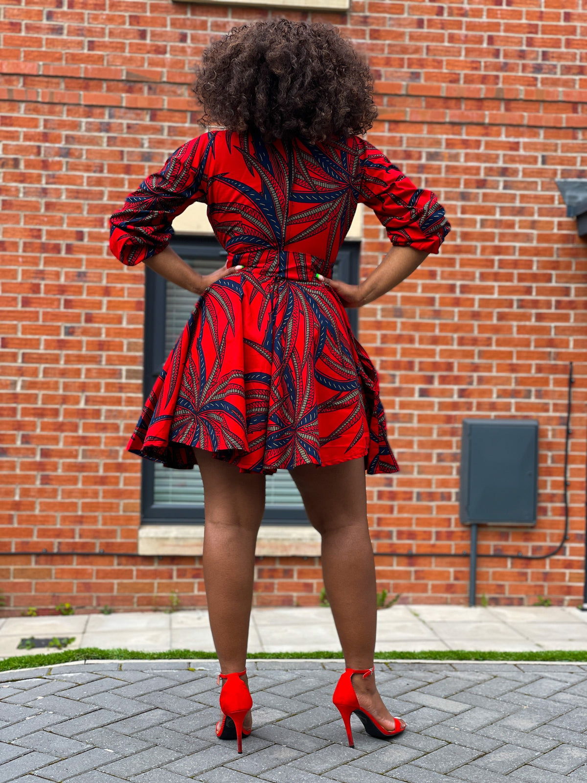 Beatrice Ankara Short Mini Dress | Red African Print