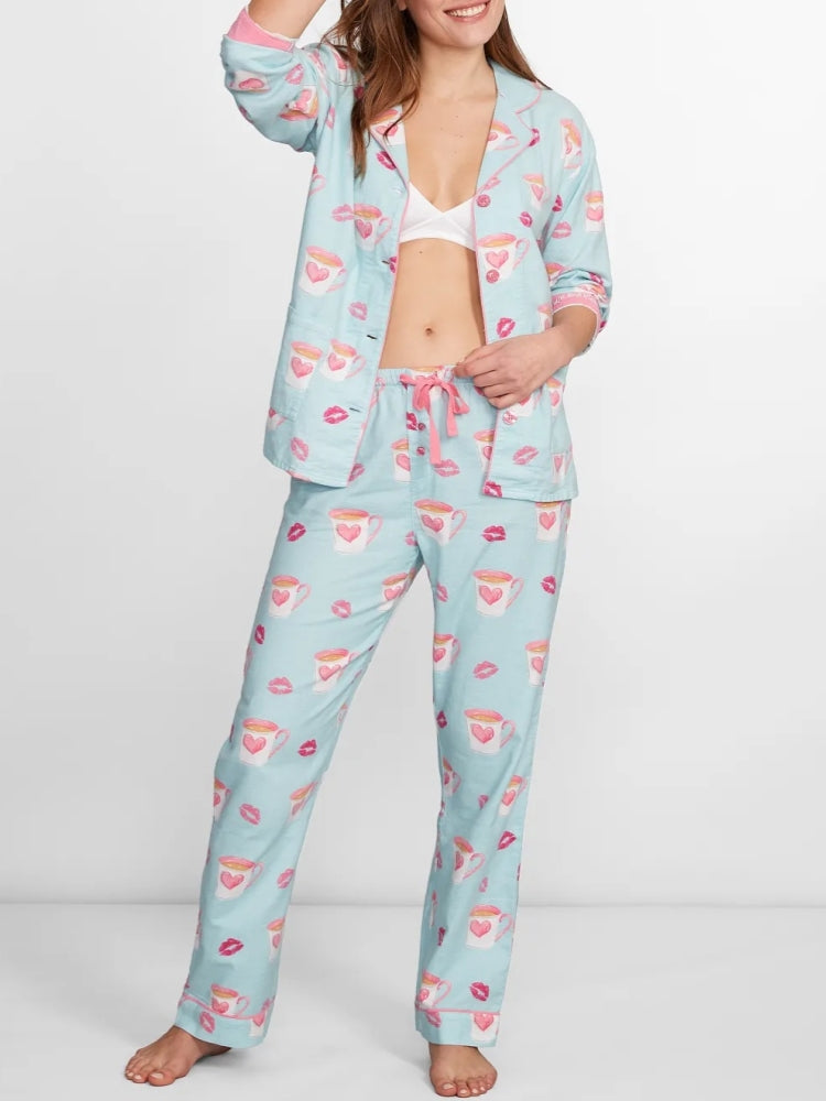 Hart en Lippenafdruk Pyjama Set