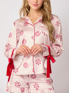 Snoepprint Fluwelen Bies Pyjama Set