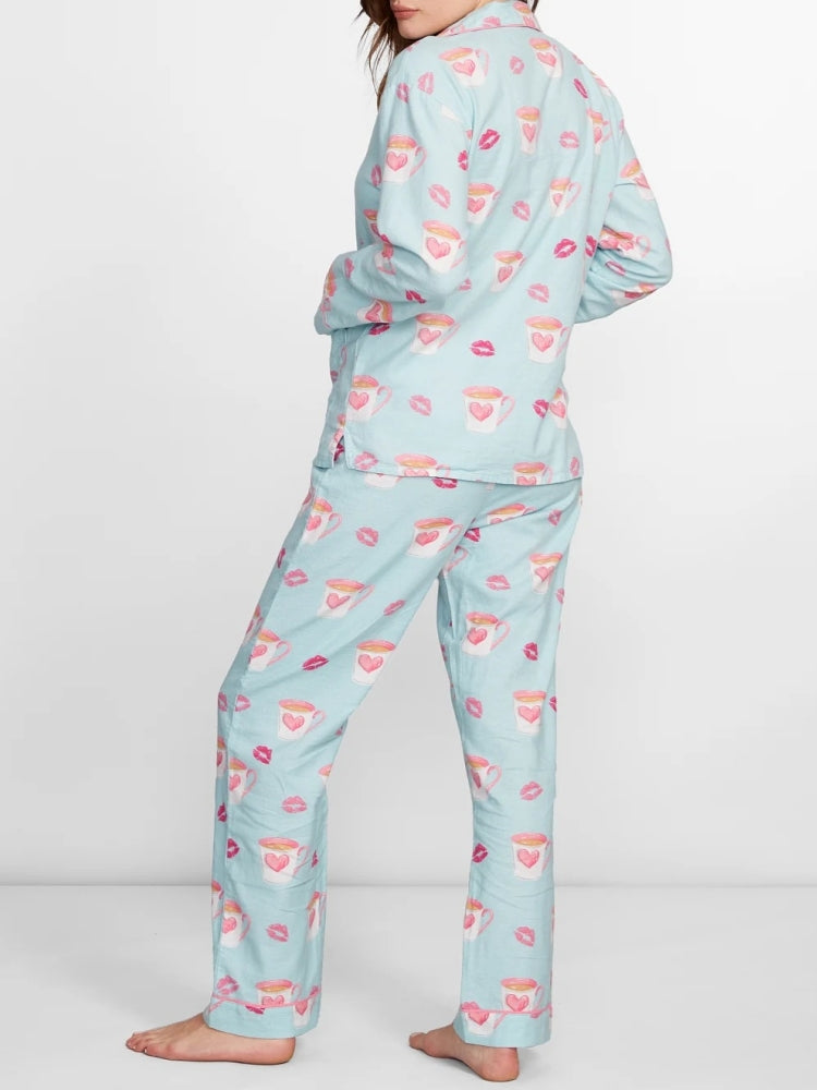 Hart en Lippenafdruk Pyjama Set