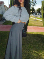 Street Style Lantaarn Mouw Crop Trui