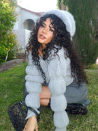 Street Style Lantaarn Mouw Crop Trui