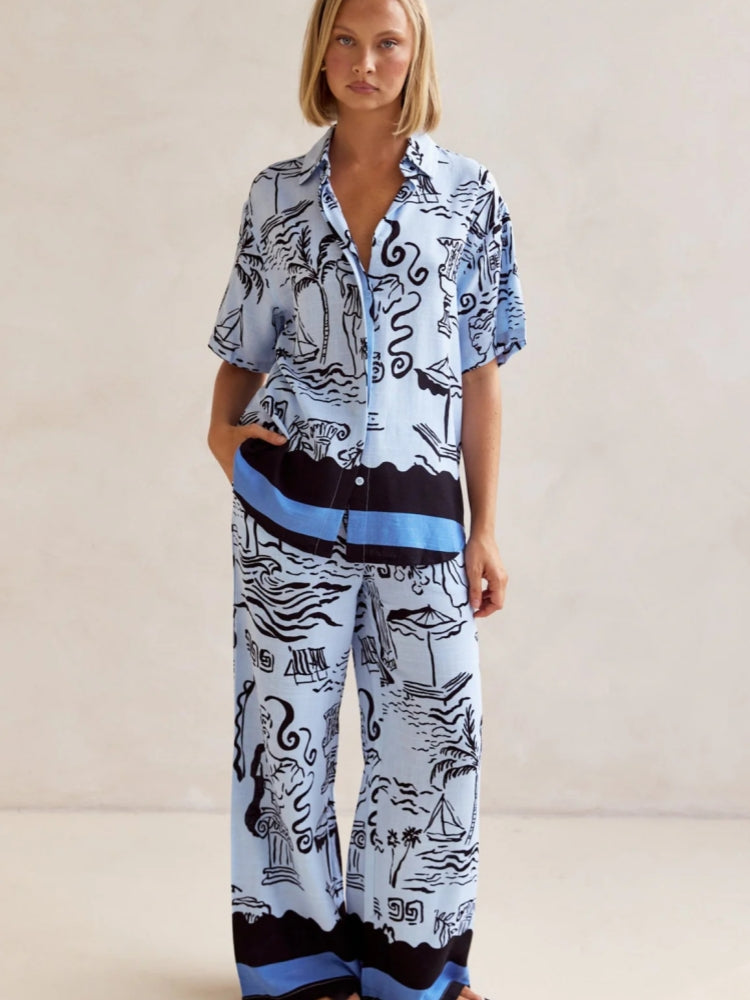 Casual Gebreid Cardigan Huis Set