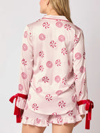 Snoepprint Fluwelen Bies Pyjama Set