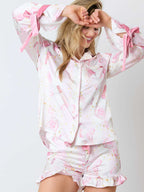 Pyjamaset met champagnekleurige ruches