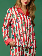 Kerst Festieve Streepprint Pyjama Set