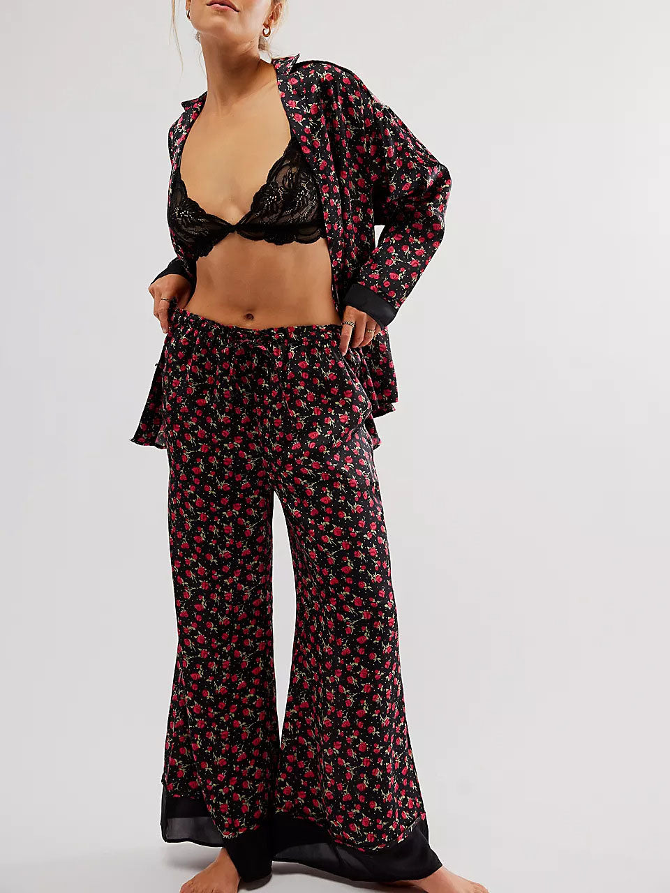Pyjamaset met rozenprint