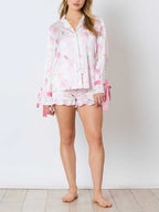 Pyjamaset met champagnekleurige ruches