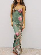 Resort slanke slipdress met print