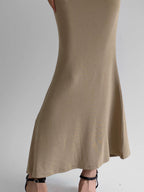 Geplooide, halflange fishtail-rok
