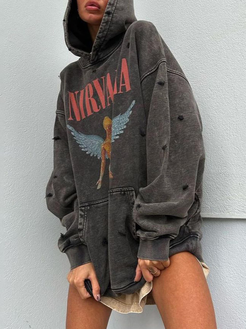 Casual en luie sweatshirt met capuchon in retrostijl