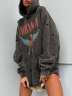 Casual en luie sweatshirt met capuchon in retrostijl