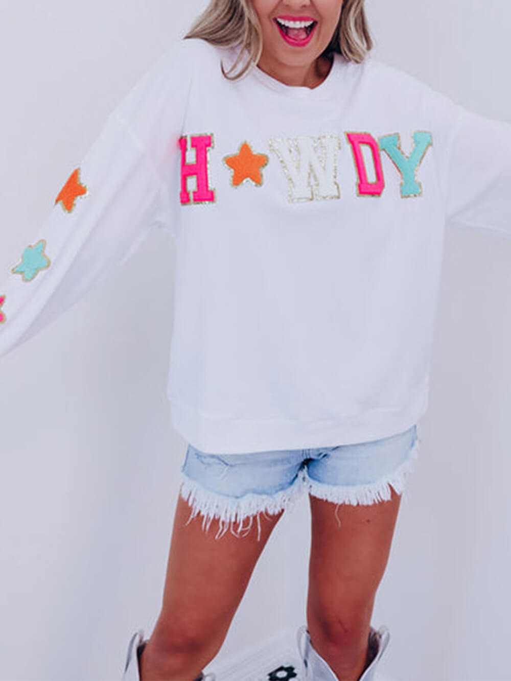 Mode letter sterrenprint sweatshirt