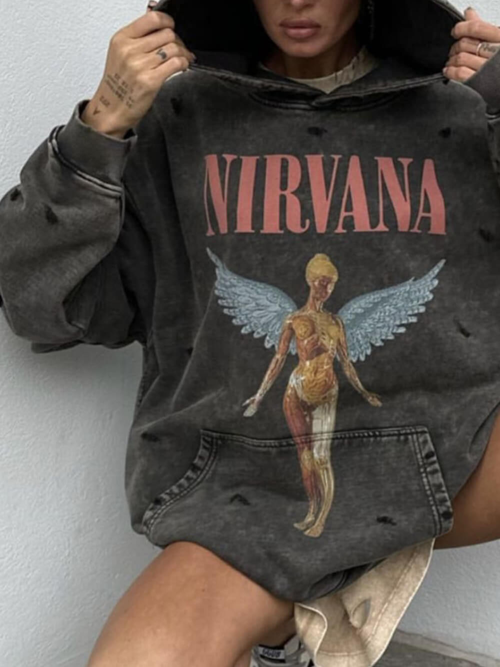 Casual en luie sweatshirt met capuchon in retrostijl