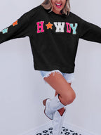Mode letter sterrenprint sweatshirt