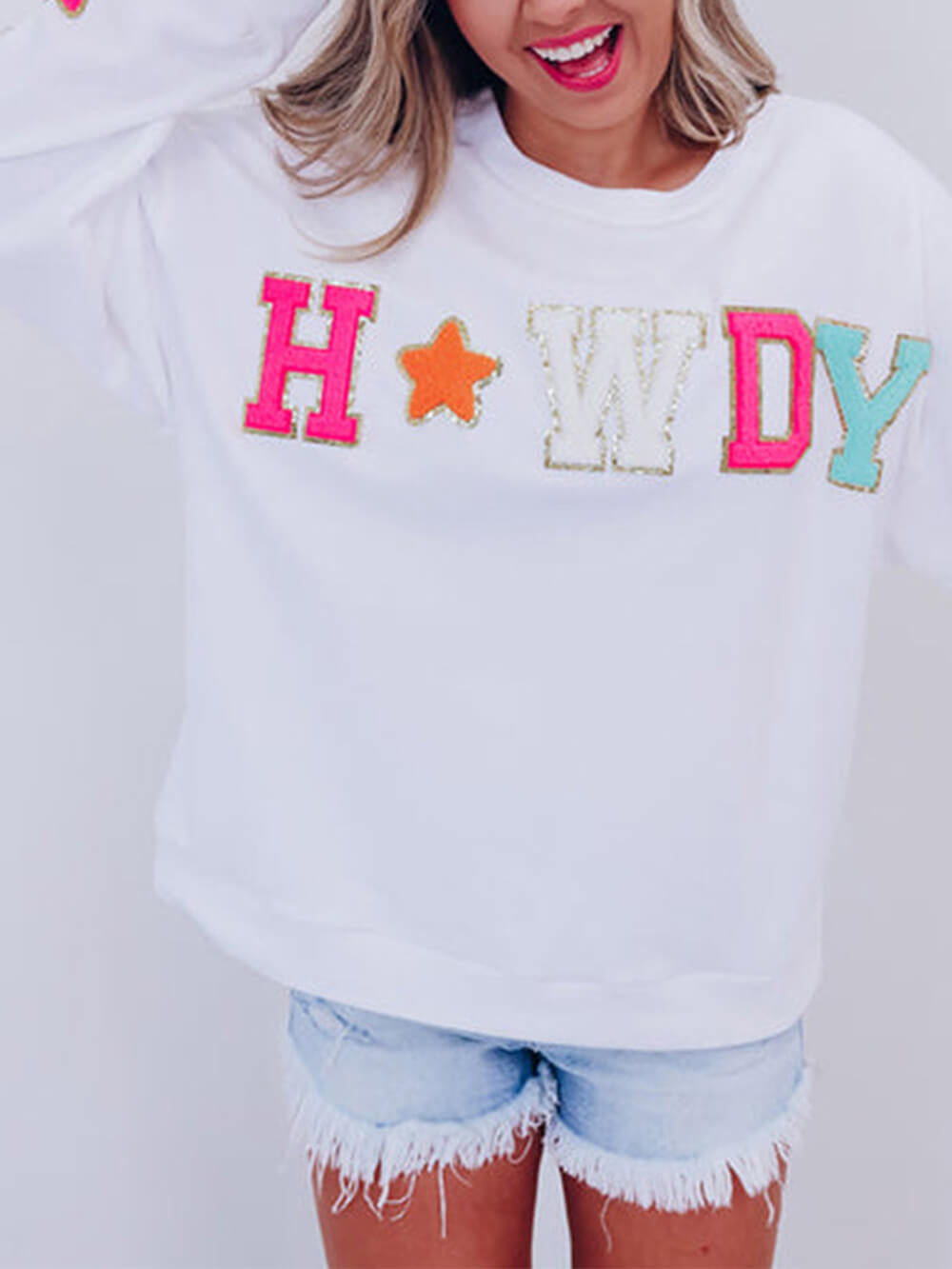 Mode letter sterrenprint sweatshirt