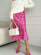 Modieuze fishtail-rok met Franse print