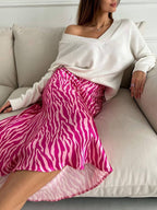 Modieuze fishtail-rok met Franse print