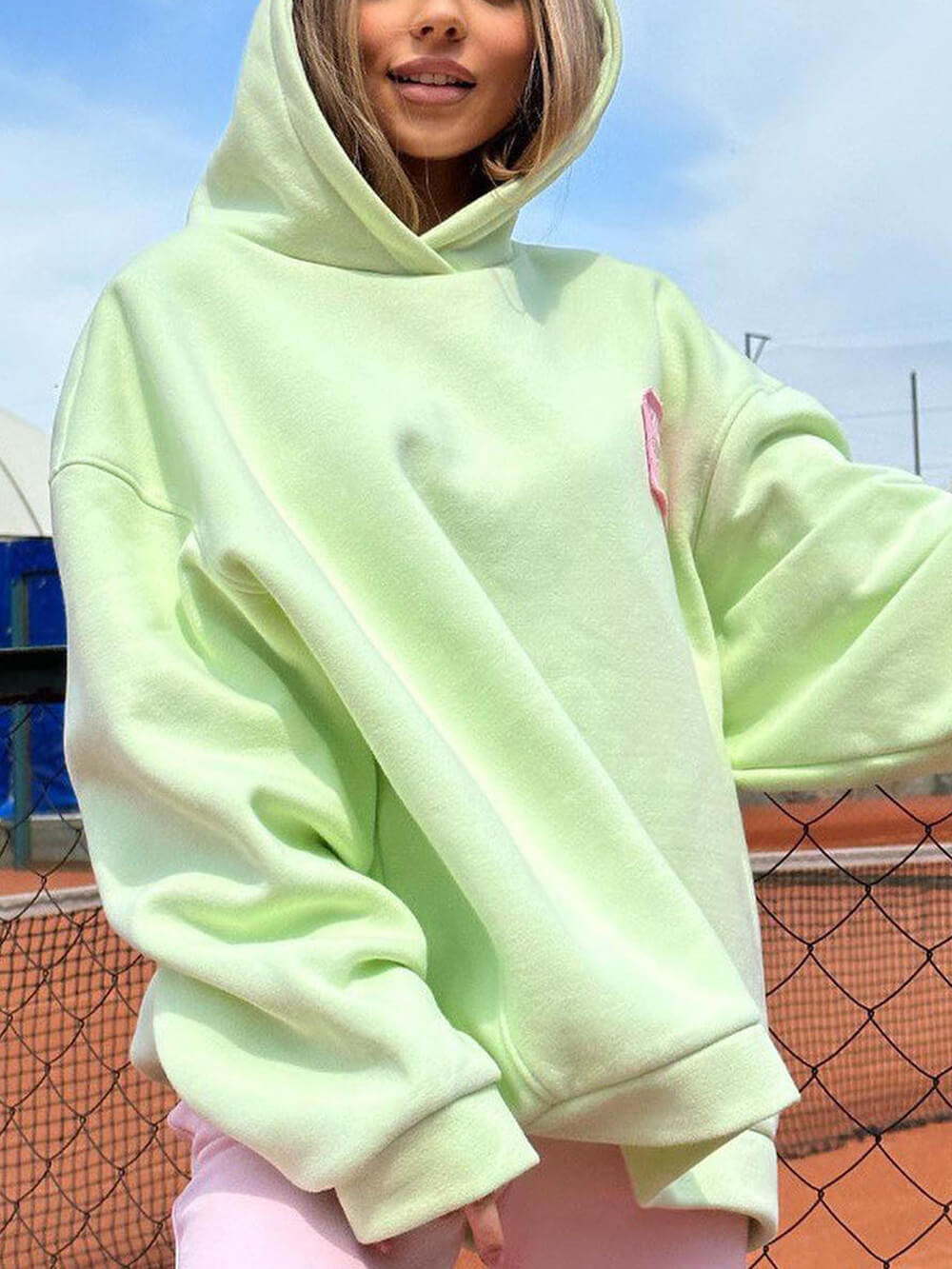 Losse effen kleur sweatshirt