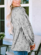 Off-shoulder sweatshirt met luipaardprint