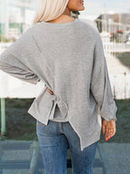 Sweatshirt met lange mouwen en onregelmatige zoom