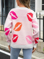 Lips of Love gebreide trui met V-hals