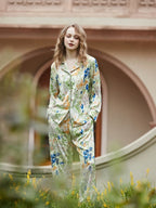 Morning Glory en Lily patroon vest pyjamaset met lange mouwen