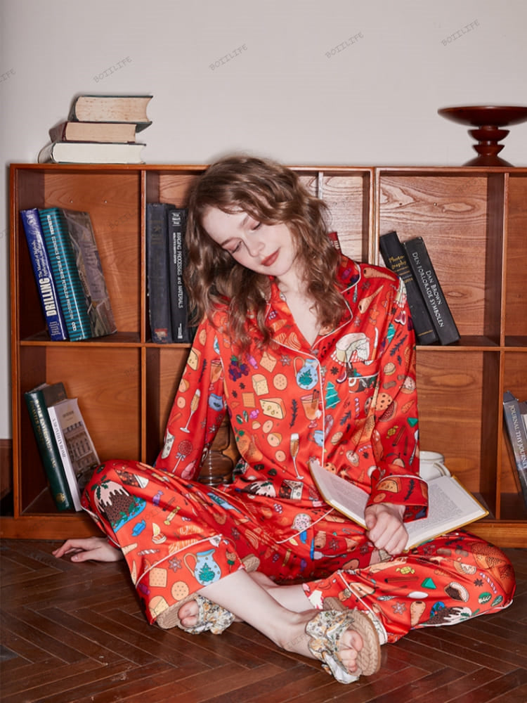 Dessert Print Lange Mouwen IJszijde Loungewear Set