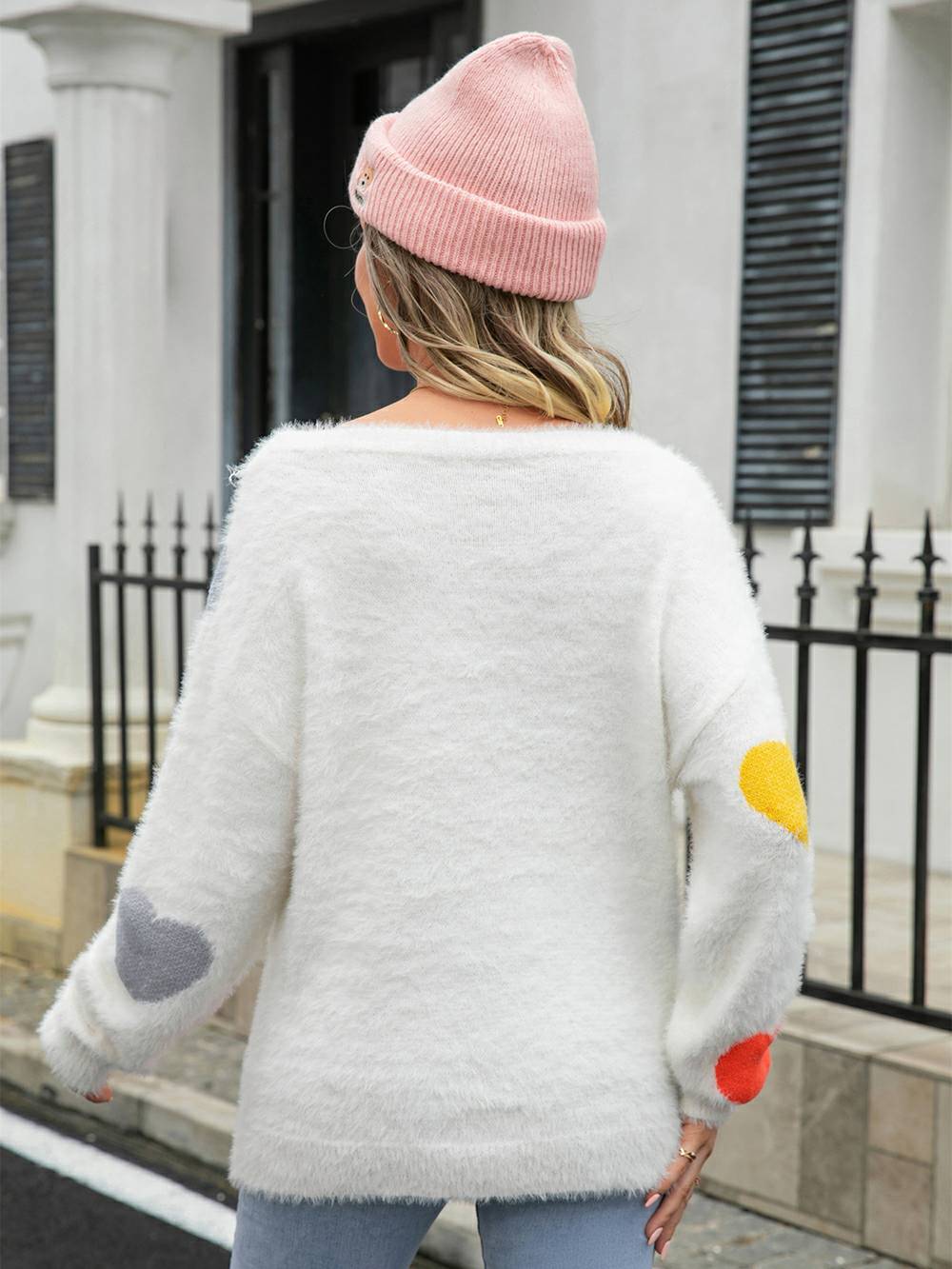 Harige liefdesweater met hart