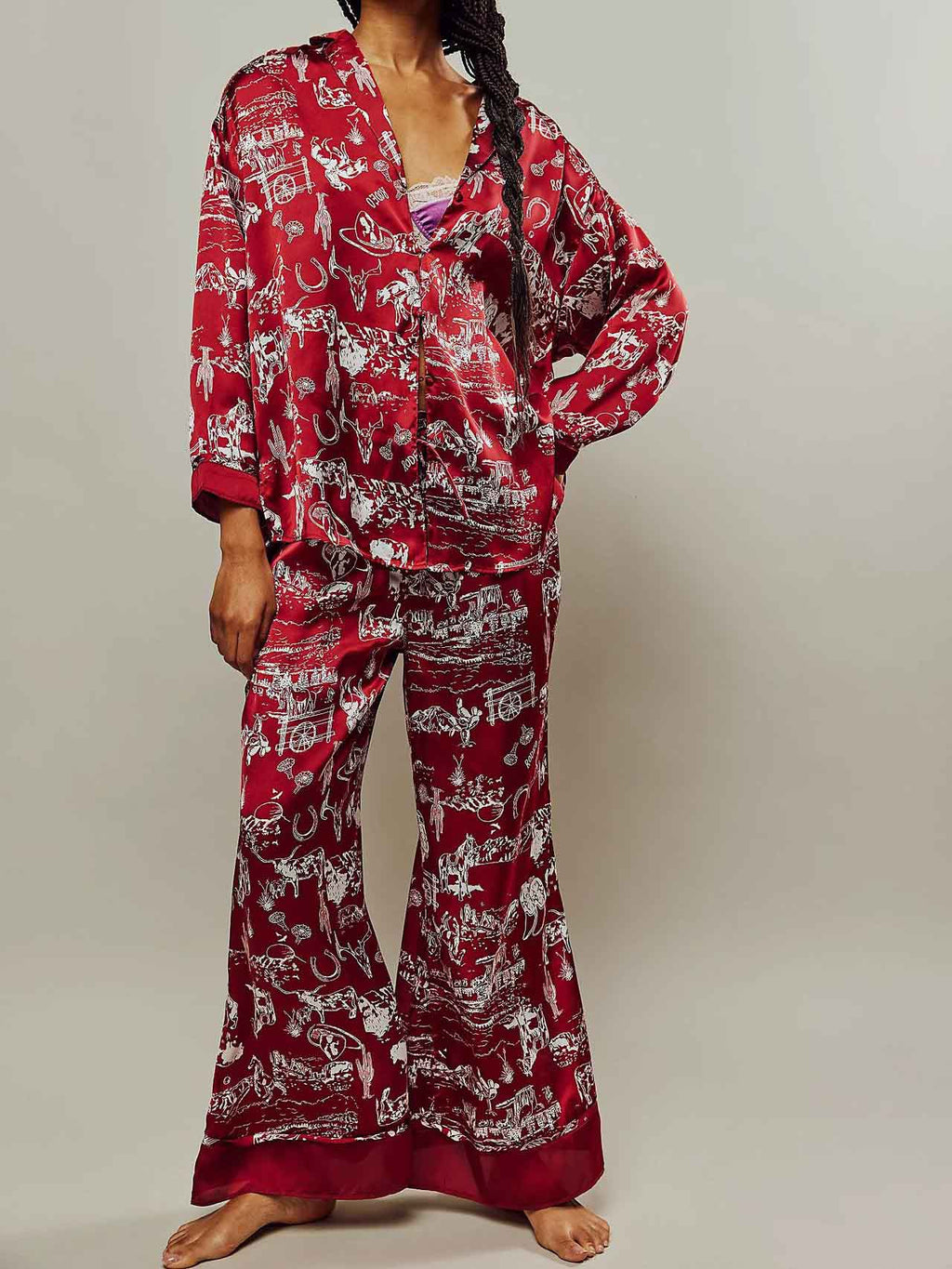 Rustieke pyjamaset met combo