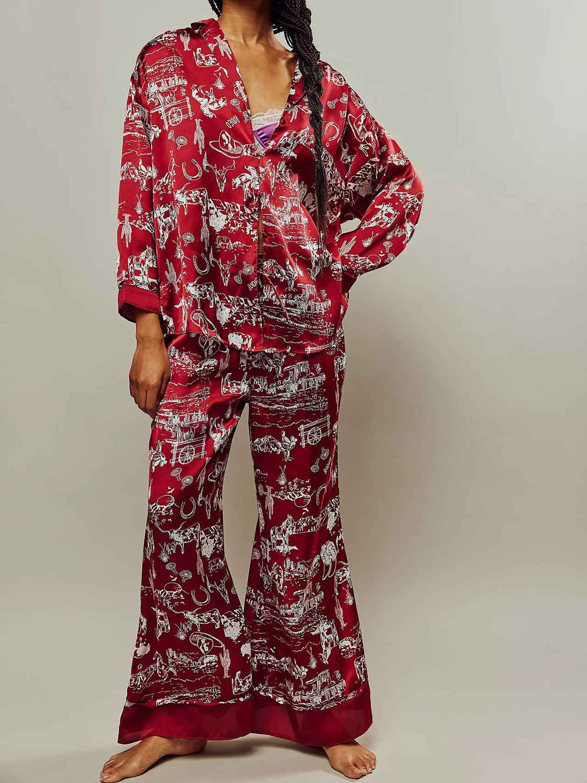 Rustieke pyjamaset met combo
