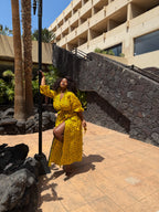 Oneil Ankara Maxi Dress | Yellow African Print