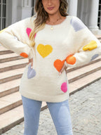 Harige liefdesweater met hart