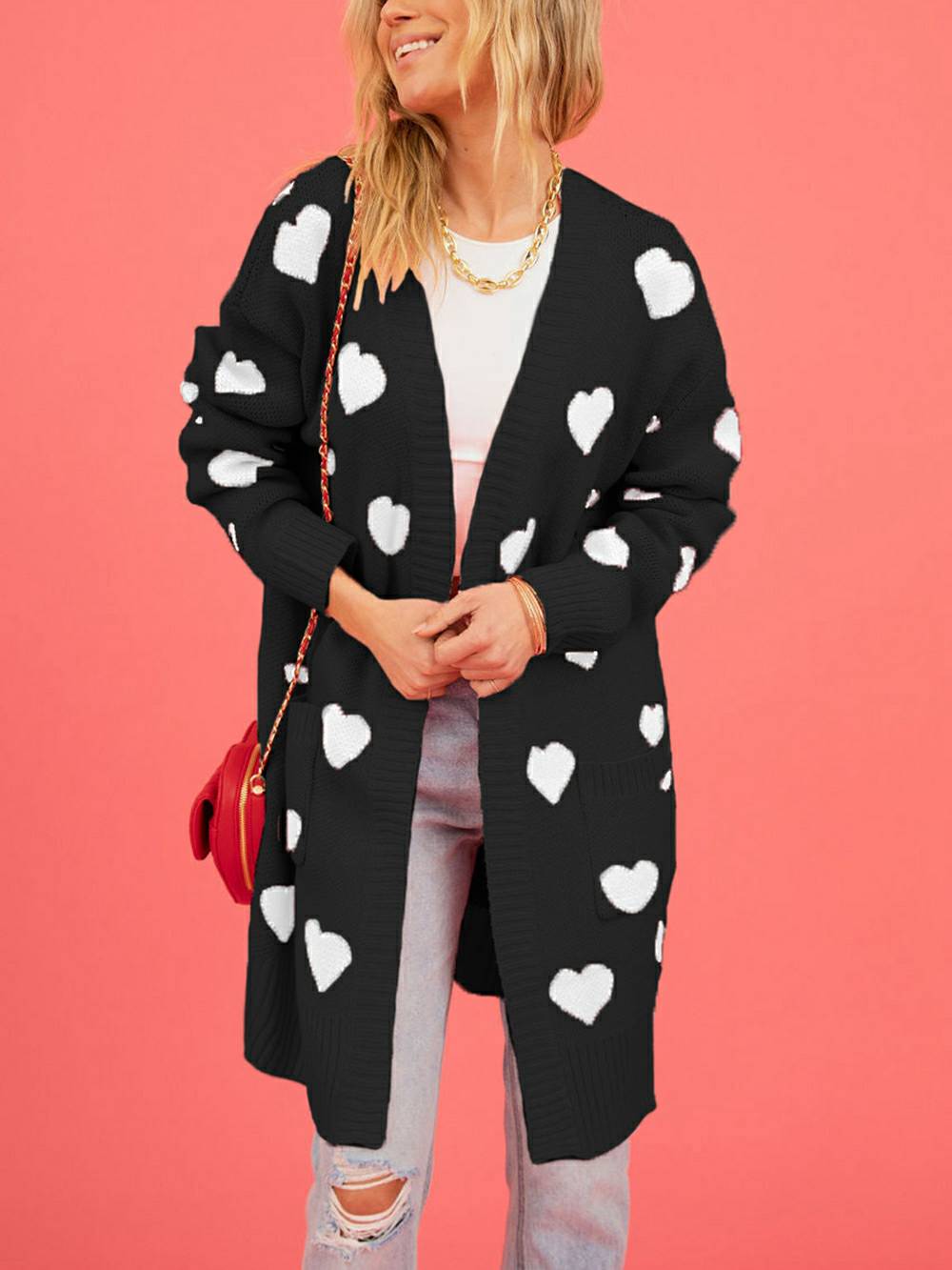 Hart gebreid vest