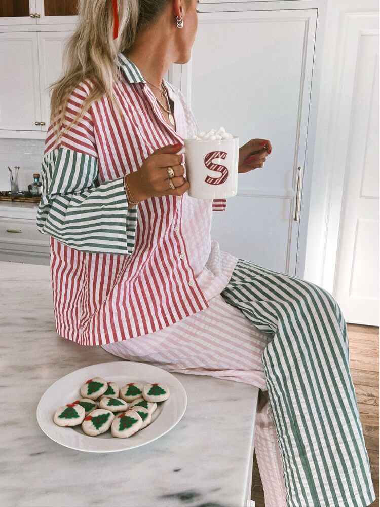 Pyjamaset met drie strepen voor de feestdagen