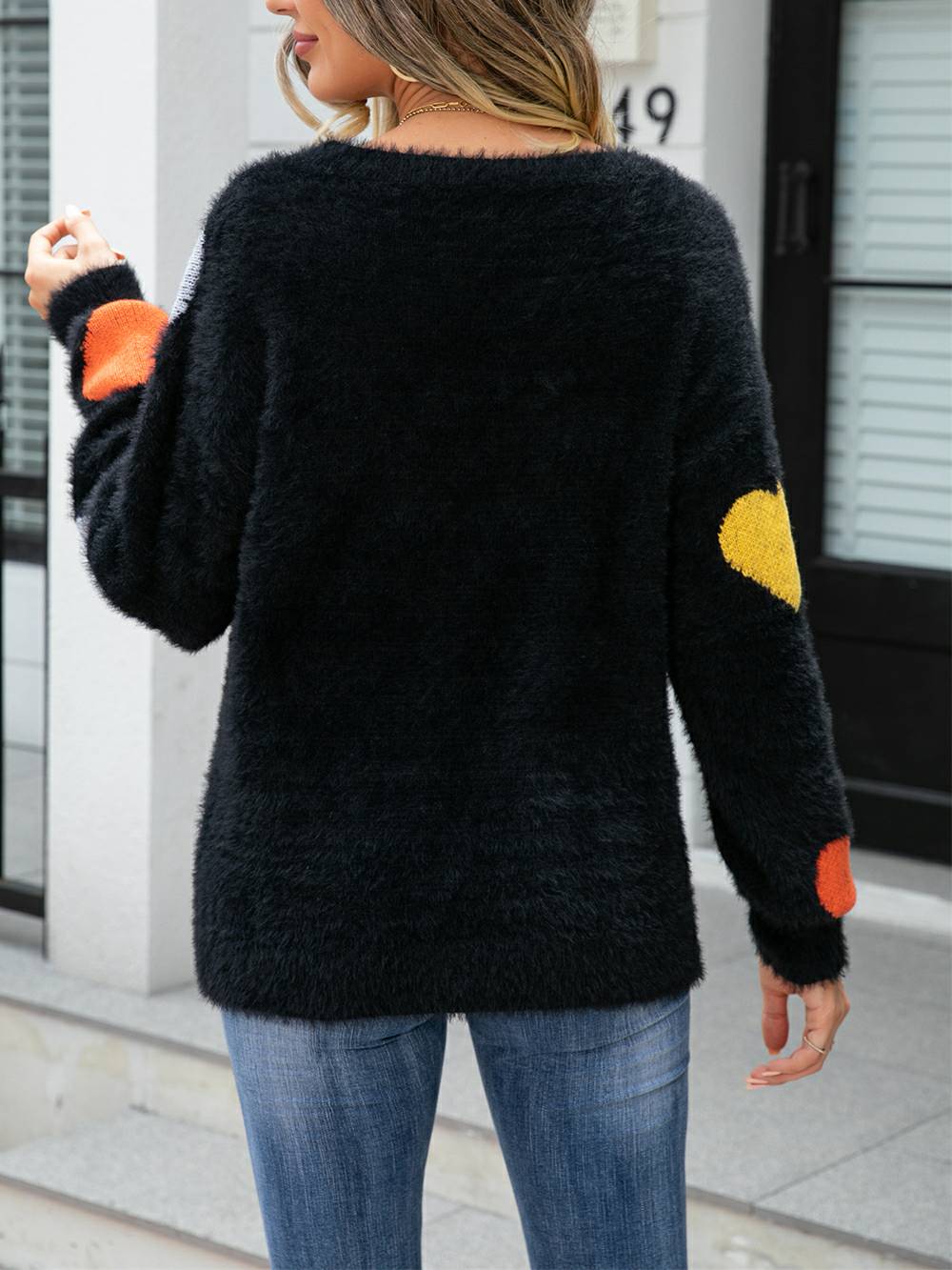 Harige liefdesweater met hart