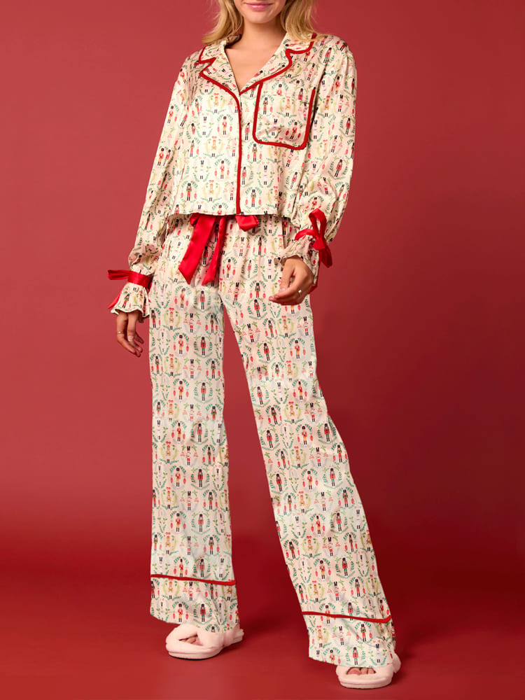 Kerstfiguren Print Pyjama Set