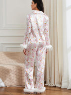Kerstboomprint Satijnen Pyjama Set