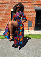 Habibi Ankara Maxi Dress | Multicolor African Print