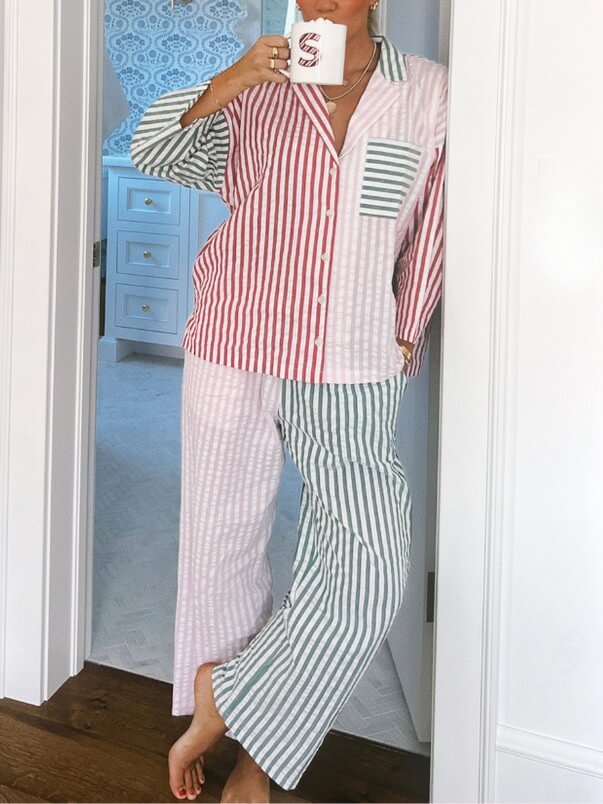 Pyjamaset met drie strepen voor de feestdagen