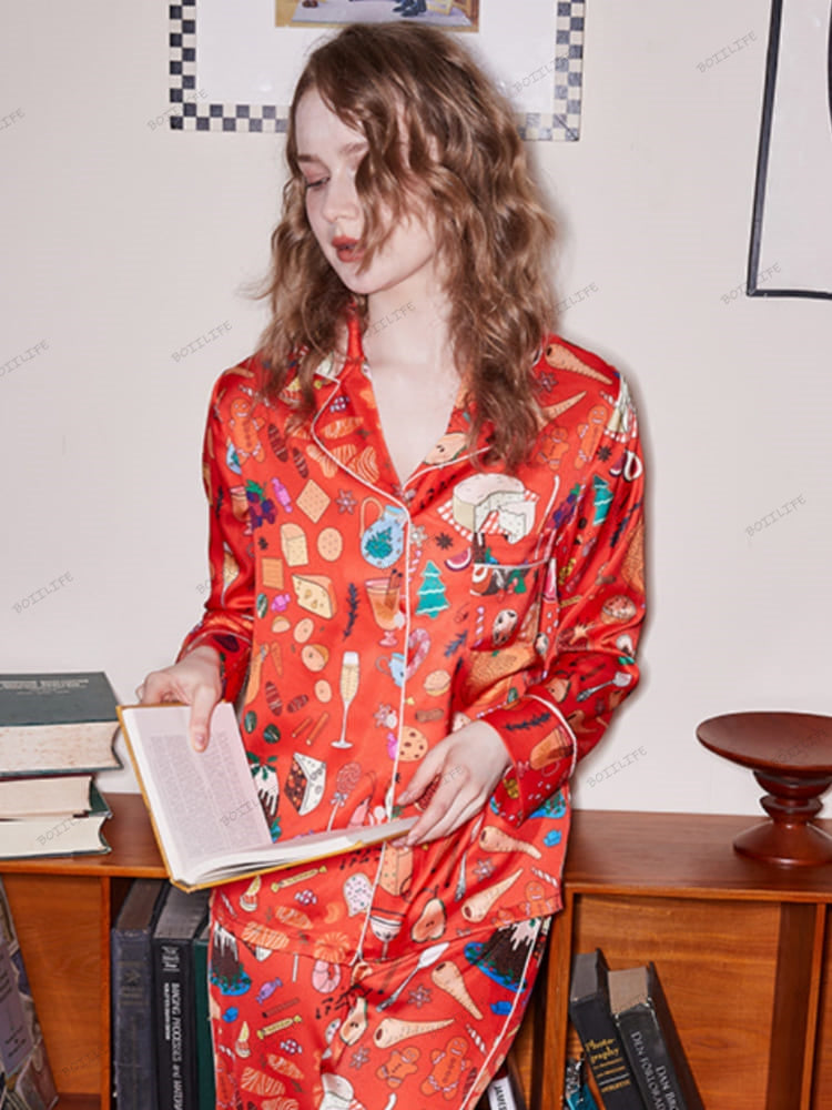 Dessert Print Lange Mouwen IJszijde Loungewear Set